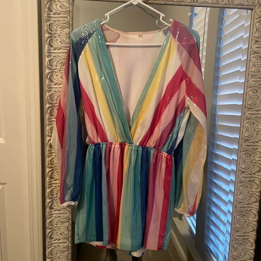 Amazon Multi colored Romper-perfect for bachelorette trip! Worn once
